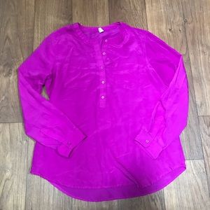 Old Navy purple fuchsia popover blouse L
